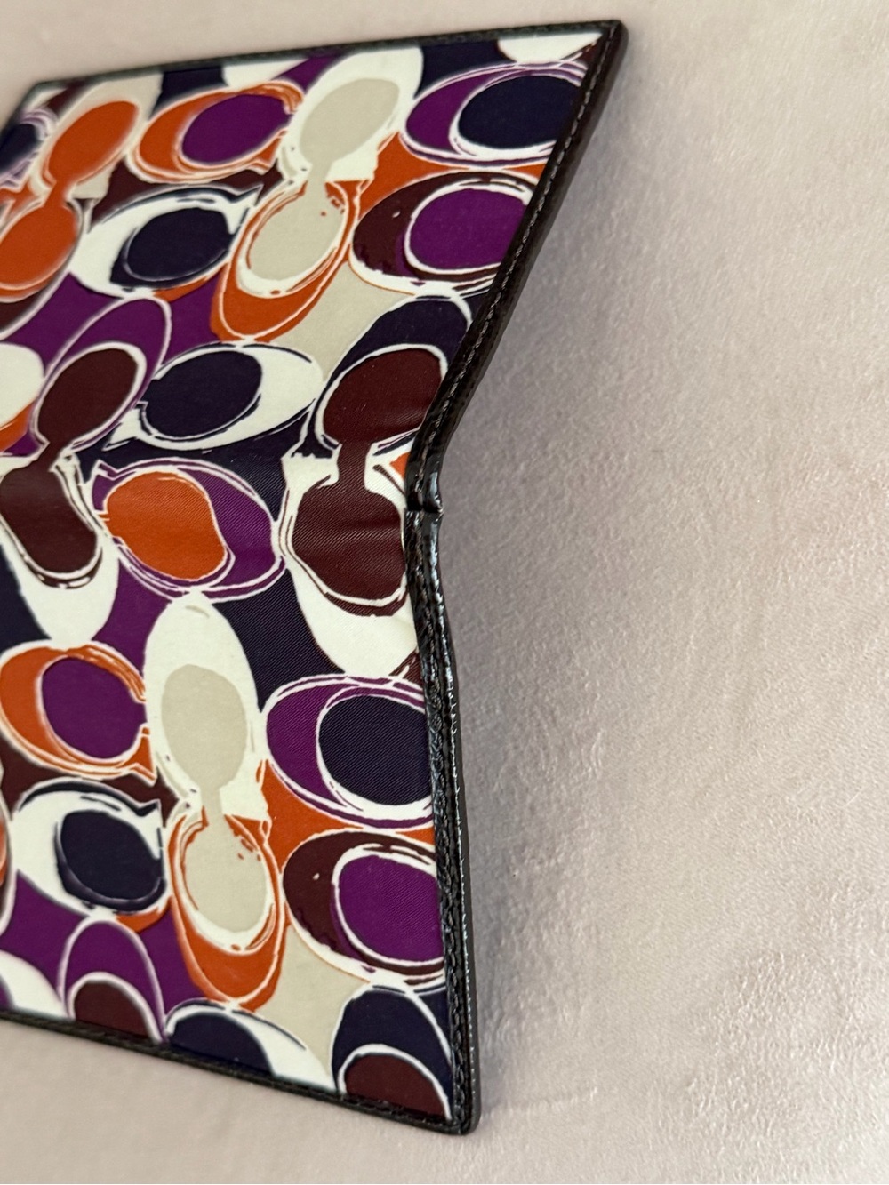 COACH Sateen Signature Purple & Orange Flap Wallet Organizer 💜🤎🧡 - Picture 13 of 16